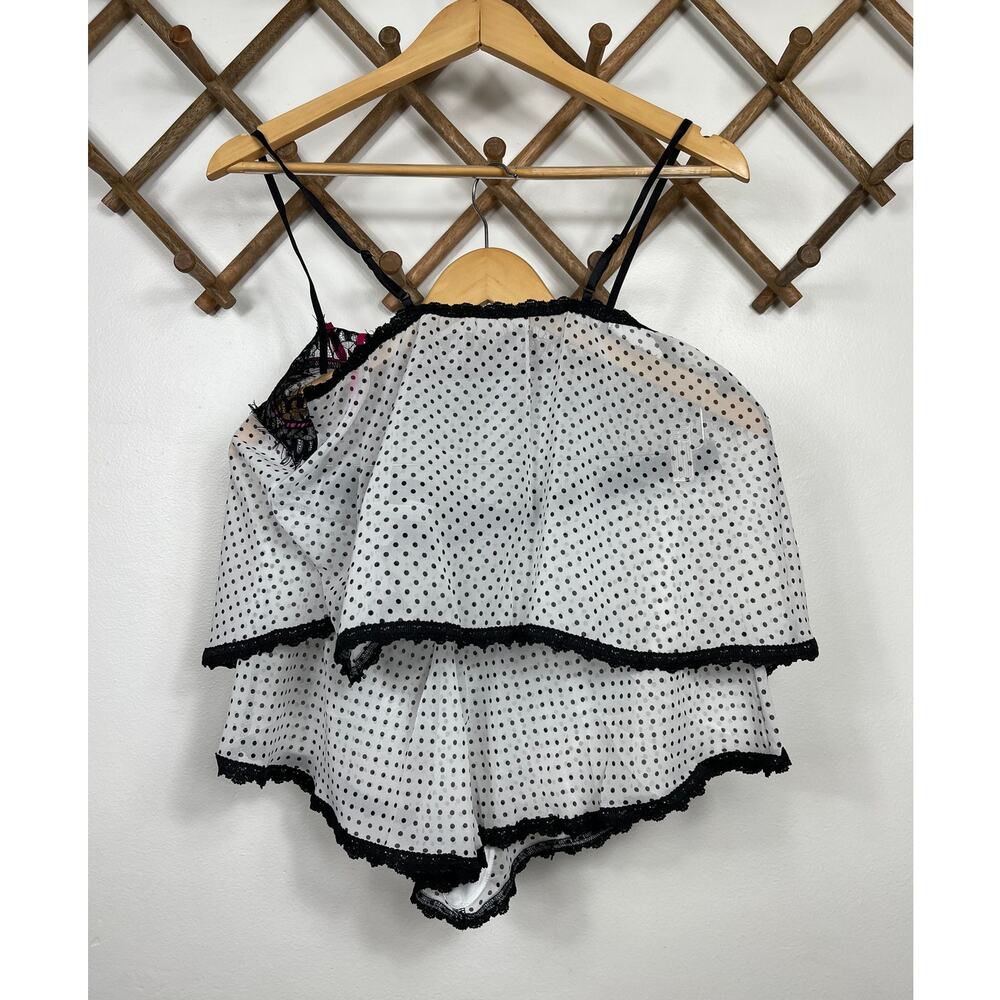 New Hanky Panky Spot on Chiffon Sleep Set, Black-White Women's Size M - Picture 4 of 10